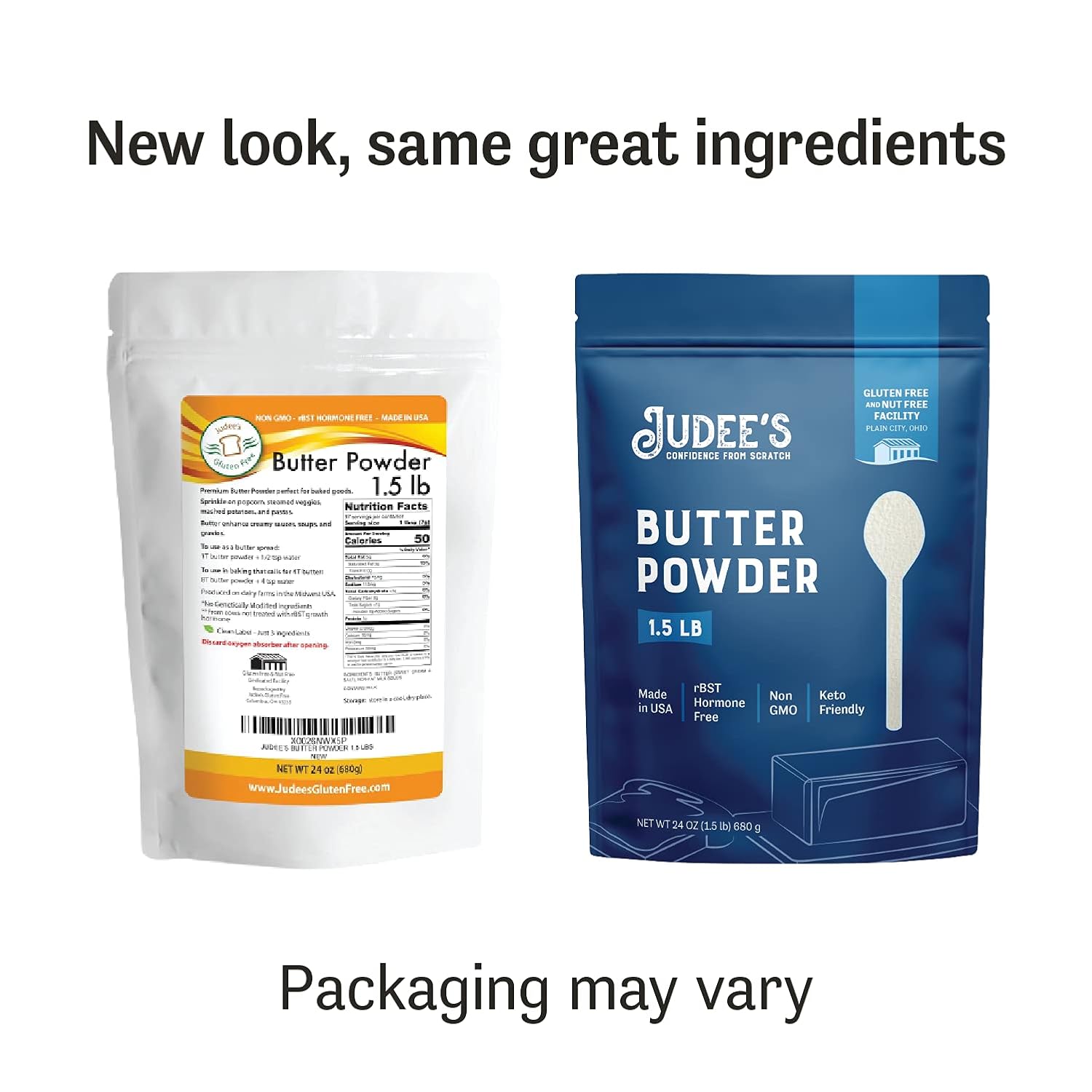 Judee’s Butter Powder 1.5lb (24oz) - 100% Non-GMO, Keto-Friendly, rBST Hormone-Free, Gluten-Free & Nut-Free - Baking Ready Ingredient - Make Butter Spread - Made in USA : Everything Else