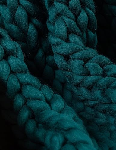 Miniatura 2 de Manta de punto para sofá, hecha a mano, manta gruesa para sofá, cama, manta de punto grueso (verde oscuro 40 x 60 pulgadas) Verde Oscuro,Camel,Gris