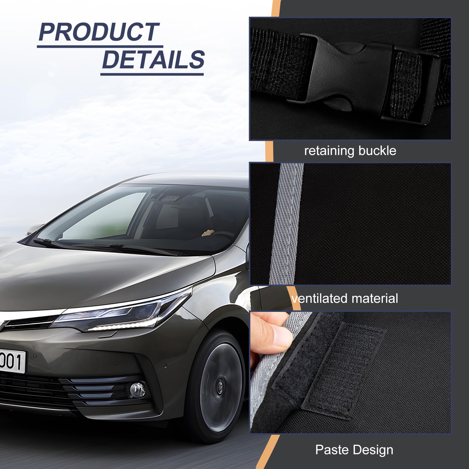 Organizer Bagagliaio Auto In Tessuto Oxford - 90x25cm Con 4 Tasche E Tracolla Regolabile - Foto 8