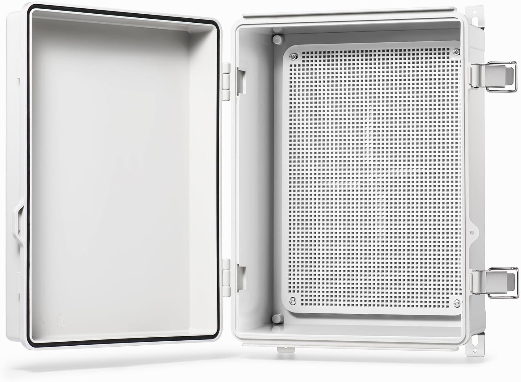 - QILIPSU Outdoor Electrical Box, 14.6"x10.6"x5.9" Waterproof Junction Box IP67 Plastic Enclosure Grey ABS Weatherproof for Projects WiFi Lighting Pump Control