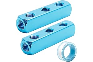 1/2 Inch 3 Way 6 Ports Air Hose Inline Manifold Block Splitter...