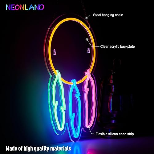 Miniatura 2 de Atrapasueños - Letrero de neón para colgar en la pared, hecho a mano, atrapasueños, neón para decoración del hogar, decoración del hogar, adorno de