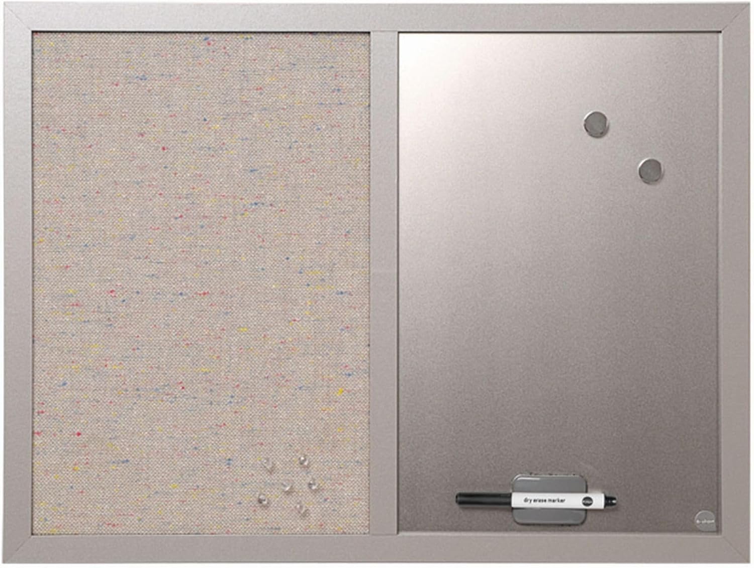 MasterVision Combination Board, 18″ x 24″, Dry Erase Magnetic Board & Grey Fabric Bulletin Board Combo, Grey MDF Frame Small MasterVision Combination Board, 18″ x 24″, Dry Erase Magnetic Board & Grey Fabric Bulletin Board Combo, Grey MDF Frame Small