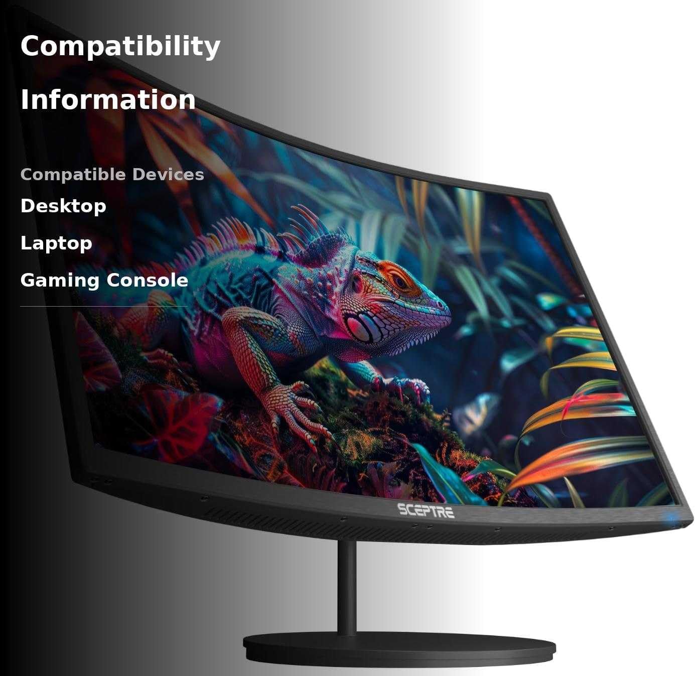 New! Sceptre Curved 27-inch Gaming Monitor 100Hz 1080p R1500 98% sRGB HDMI x2 VGA Build-in Speakers, VESA Wall Mount Machine Black 2026 (C275W-1920RN Series)