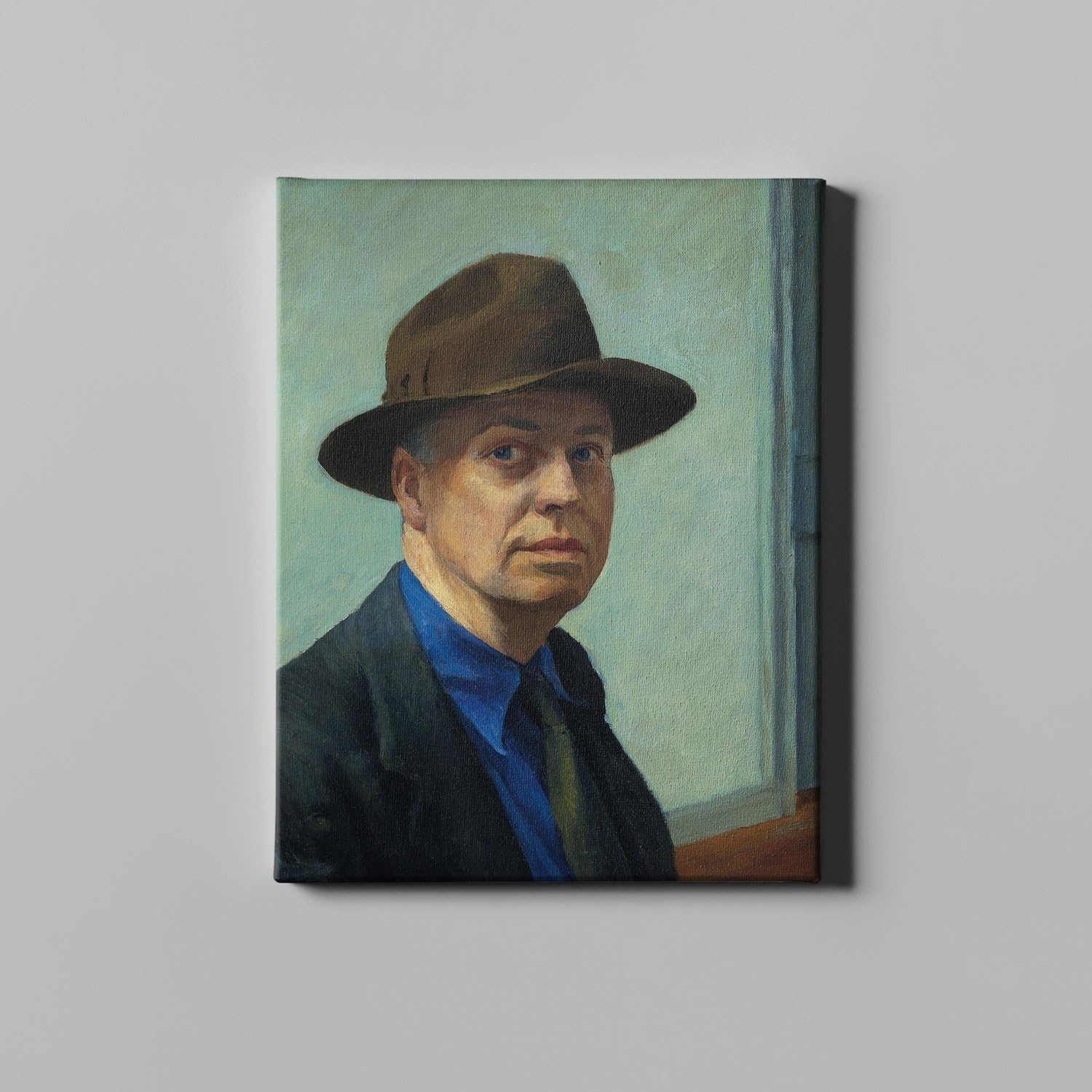 Toile Edward Hopper Autoportrait impression d'art premium texture originale - 5
