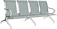Vista 1 de Kinfant Sillas de sala de espera – Sillas de recepción de conexión de 4 asientos, sillas de sala de espera con brazos y marco de acero inoxidable