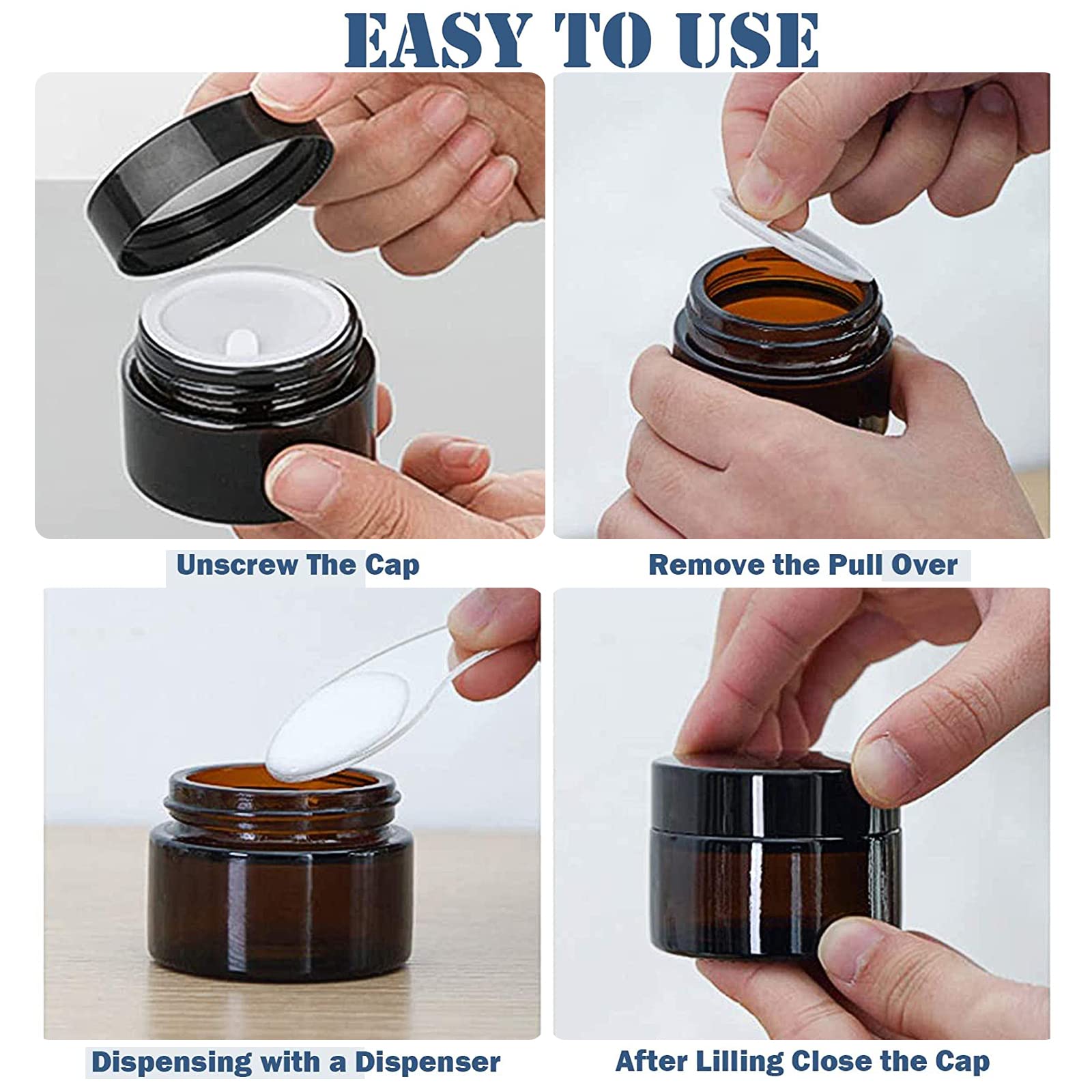 Emballage Cosmétique De Soin De La Peau Haut De Gamme 50 Ml En Plastique Avec Pompe à Crème Dorée Sans Air