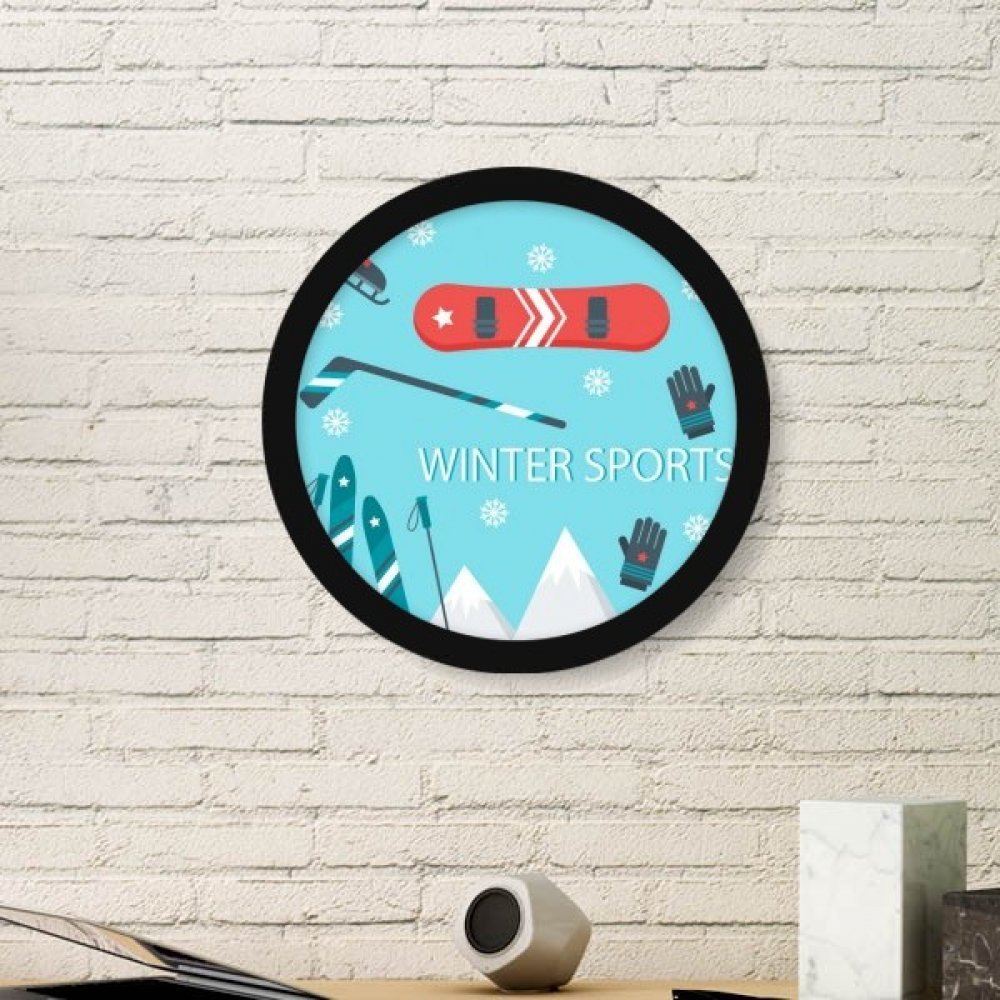 Art Prints Peintures Ski Bottes Décoration Murale Chambre Image Ronde Style Dessin Animé Small