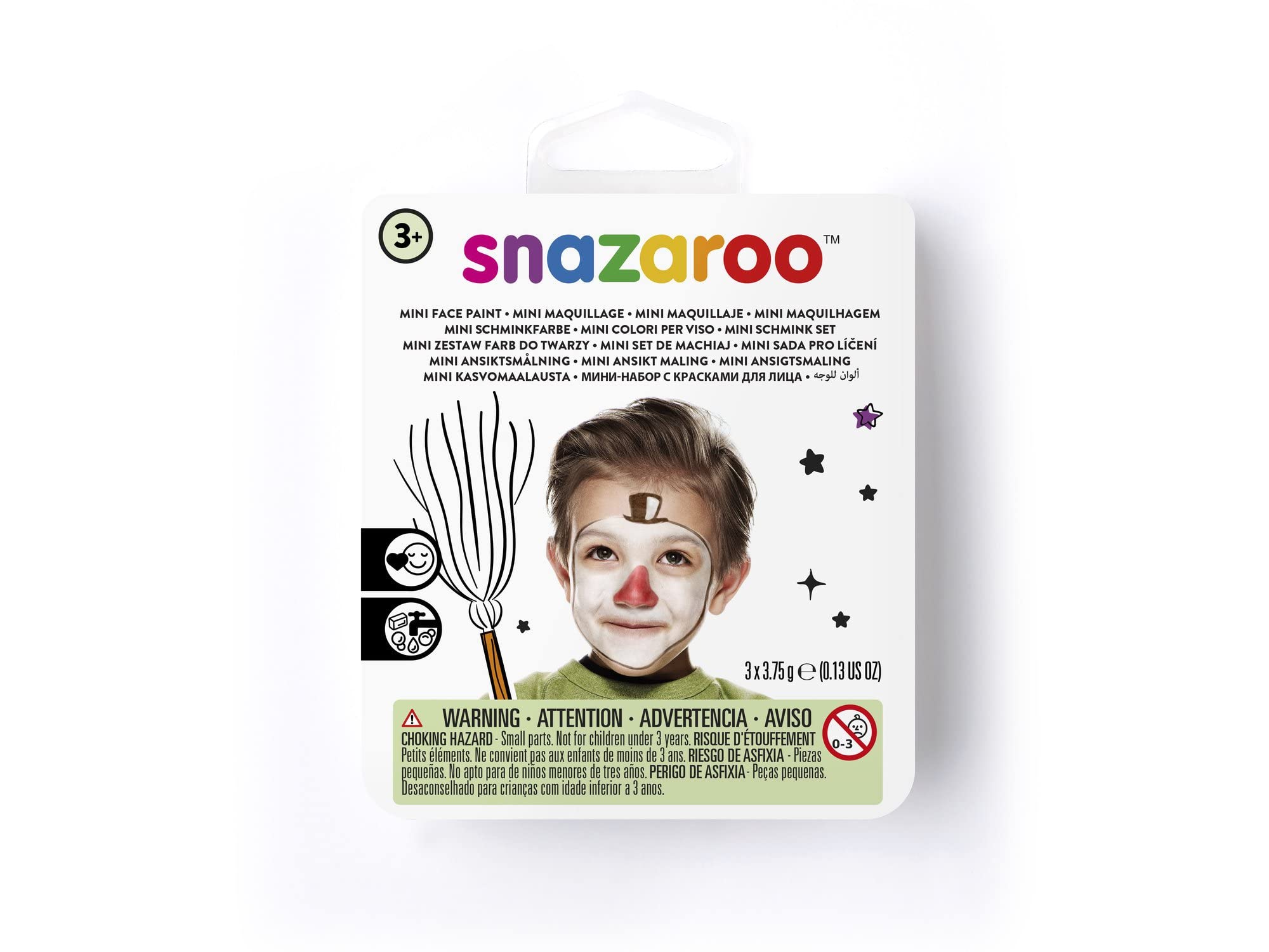 Snazaroo Pintura Facial, color marrón, Blanco, Rojo, única