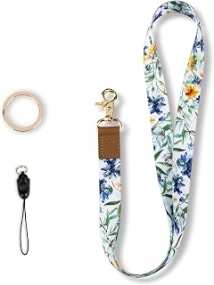 Lanyard ID Badge, Key & Teacher Lanyard - Cute & Cool Design for Women, Office, Cruise Ship, Staff, Students - Detachable Keyring for ID Card, Car Key, Name Tag, Credit Cards, Wallet, Phones (Blue)