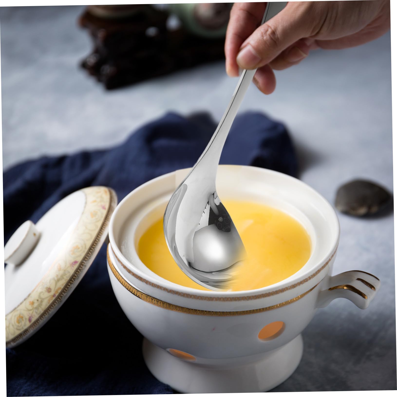 2 piezas Cucharones de Acero Inoxidable Mango Resistente Cucharón para Servir Sopas Salsas y Guisos Utensilios de Cocina Duraderos para Restaurante Aptos para Lavavajillas