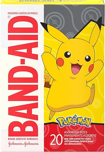Miniatura 7 de Band-Aid Vendajes adhesivos de marca para cortes y rasguños menores cuidado de heridas con personajes Pokémon para niños tamaños surtidos de 20