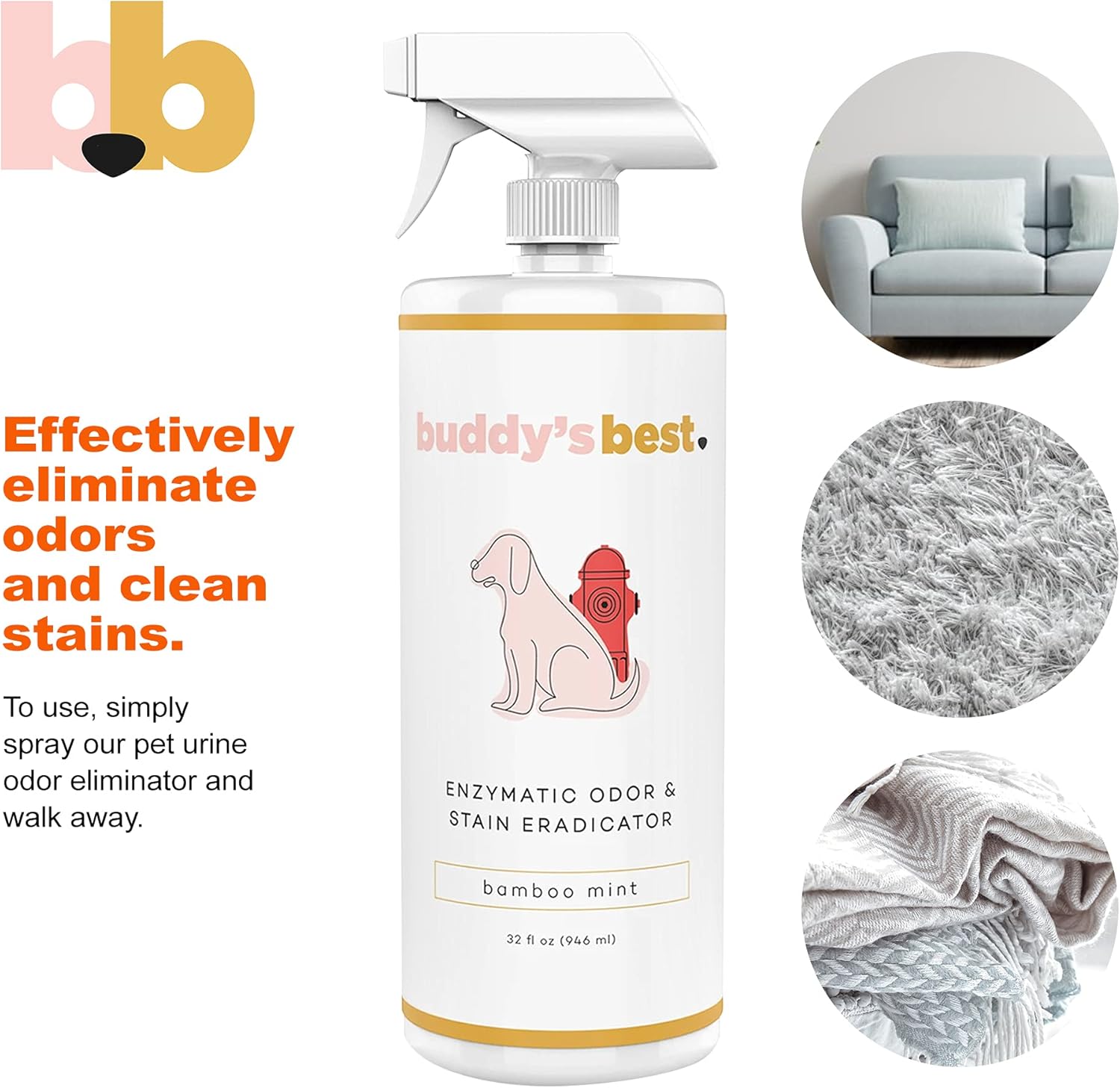 Buddy's Best Dog Gift Box for Holidays & Special Occasions - Pet Package with Odor Eradicator (32oz), Oral Care Gel (2oz), and Shampoo Bottles, Coconut Vanilla (16oz) & Ripe Melon (16oz)