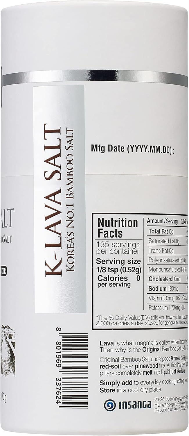 K-LAVA SALT—Korea's No.1 Bamboo Salt—Original 9x, Powder, 2.47 Ounce