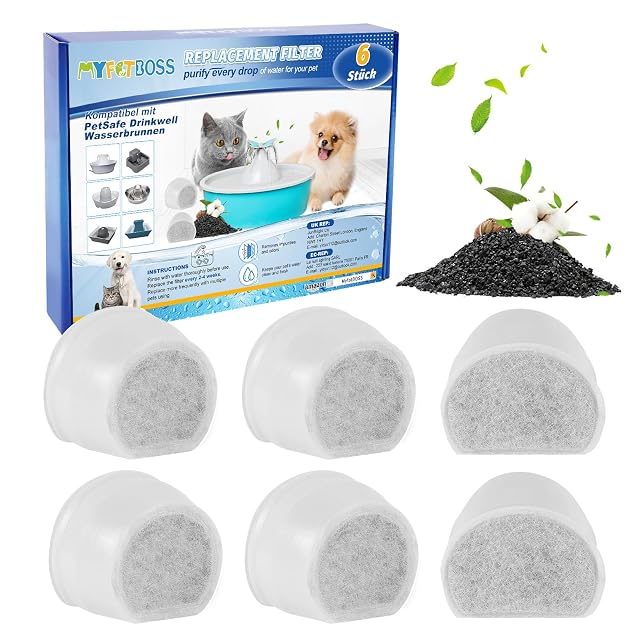 MyfatBOSS Filtro de carbón para fuente de gato, filtro para PetSafe Drinkwell cerámica Avalon