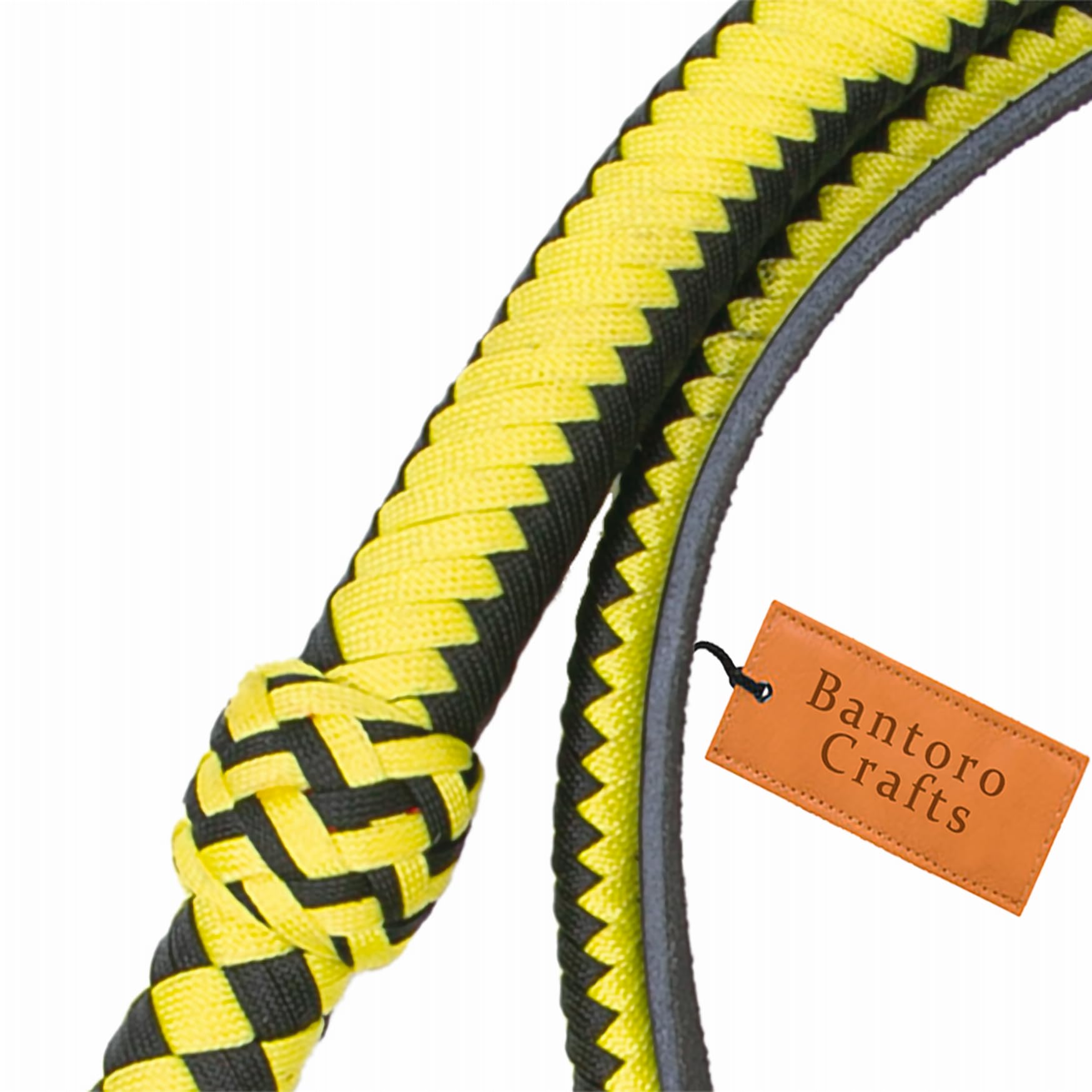 Nero e Giallo Paracord/Frusta in Nylon Frusta 16 trecce Fili Intrecciatura in Pelle Pancia e Rinforzo in Pelle all'Interno Frusta rumorosa Che schiocca