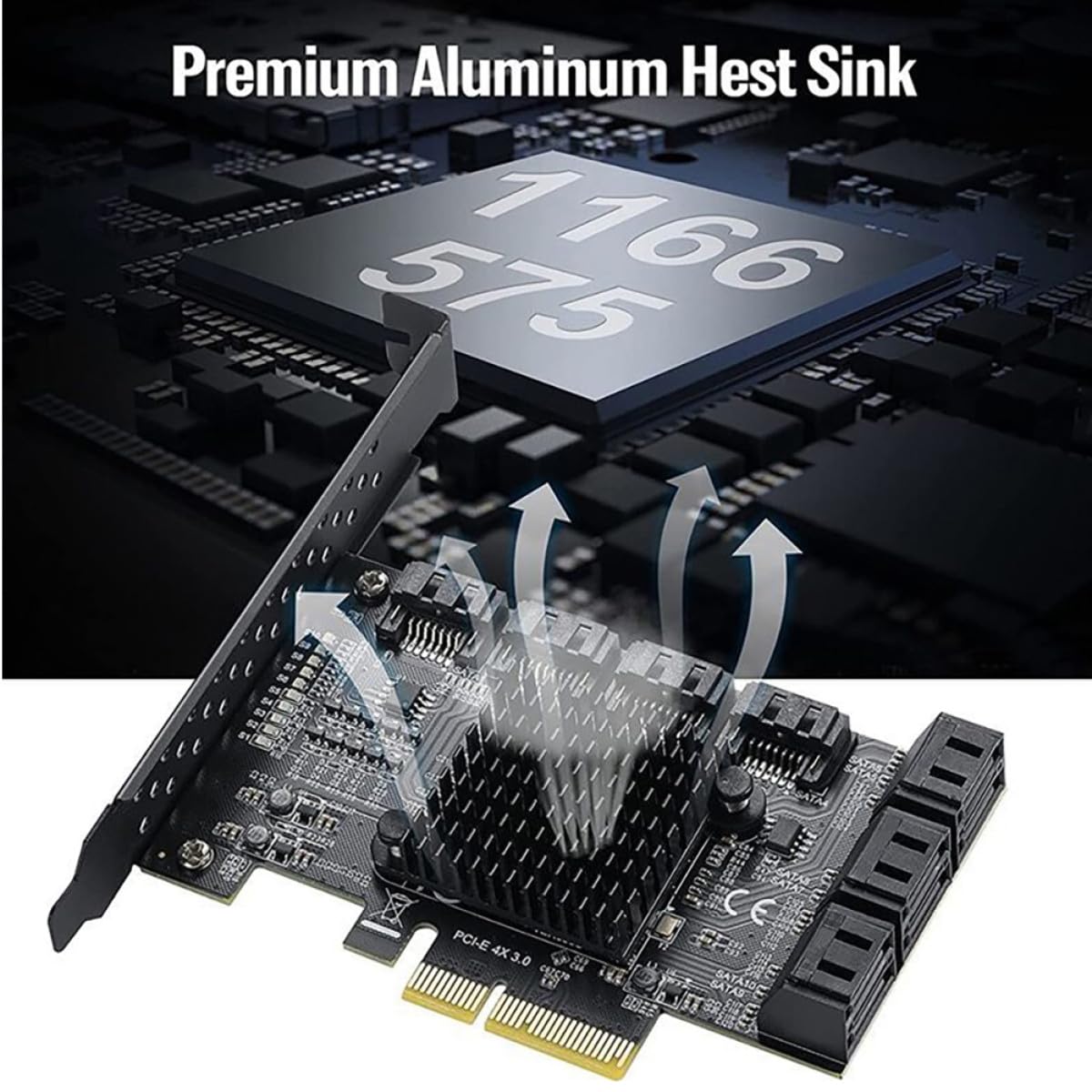 Zerodeko Carte Pci-e X4 3.0 à 10 Ports Sata3.0 pour Transmission Rapide et Stable Compatible Disque Dur et Ordinateur de Bureau