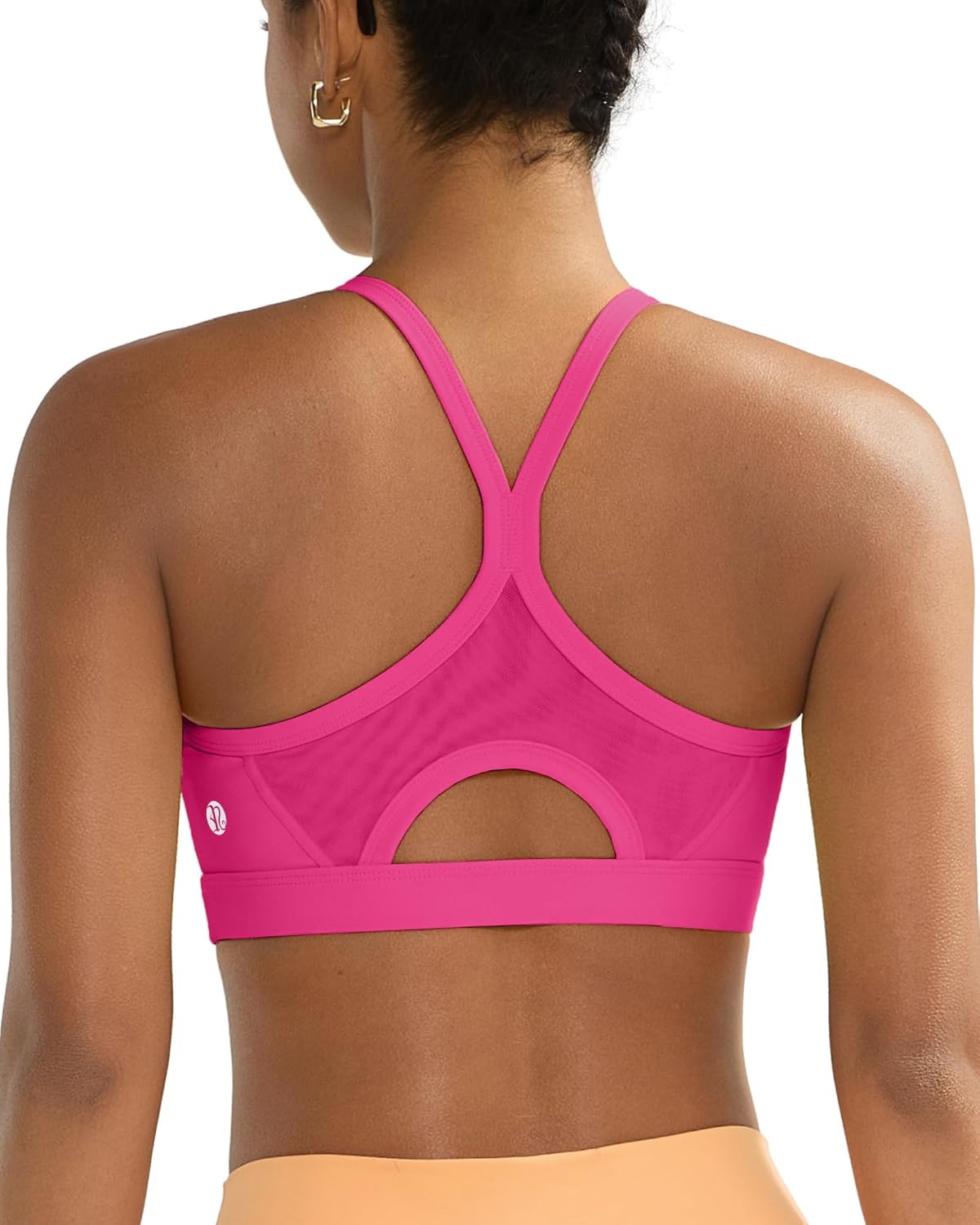 RUNNING GIRL Sports Bra for Women,Y Back Molded Cup Medium Impact Sports Bras with Sewn in Pads