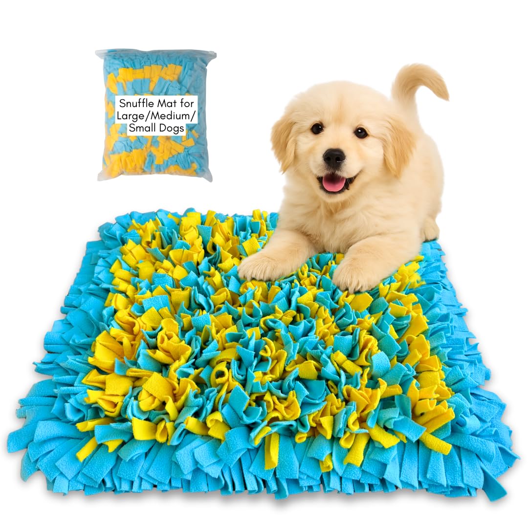 Large Snuffle Mat for Dogs, Enrichment Feeding Mat for Slow Eating, Smell Training, and Stress Relief, Natural Foraging Sniff Mat to Keep Dog Busy, Puppies/Small/Medium/Large Breeds, 24 x 20 Inch