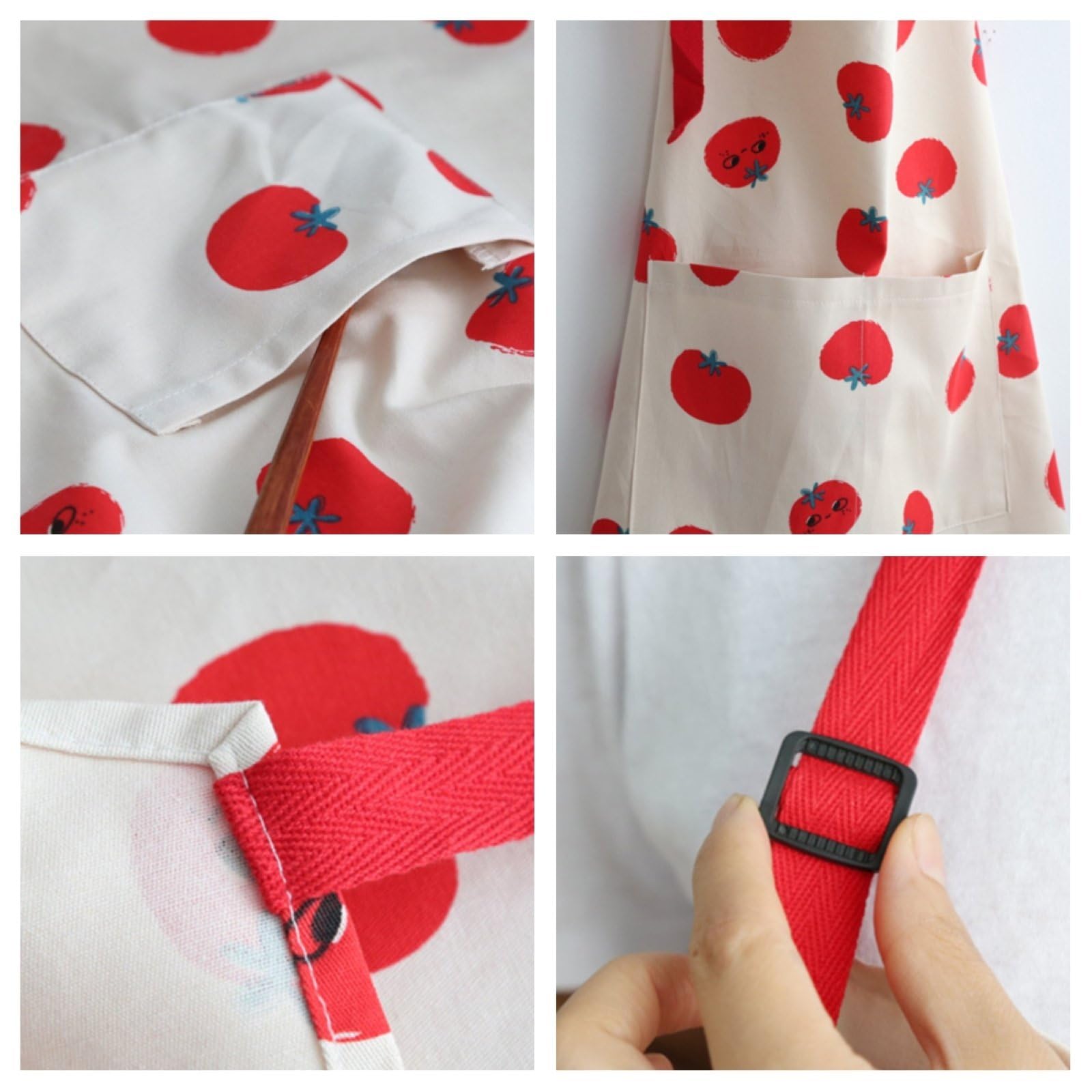 Tabliers Assortis Pour Enfants Et Adultes — Jolis Tabliers De Cuisine Maman Et Moi à Motif Tomates, RéGlables Et Avec Poche