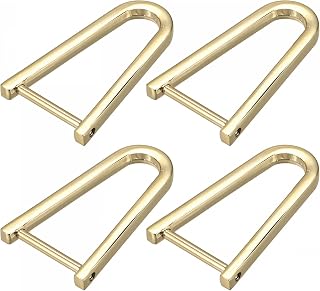 uxcell D-Rings Screw in Shackle, Zinc Alloy Horseshoe U Shape D Ring Buckle for Purse DIY Leather Craft Keychain