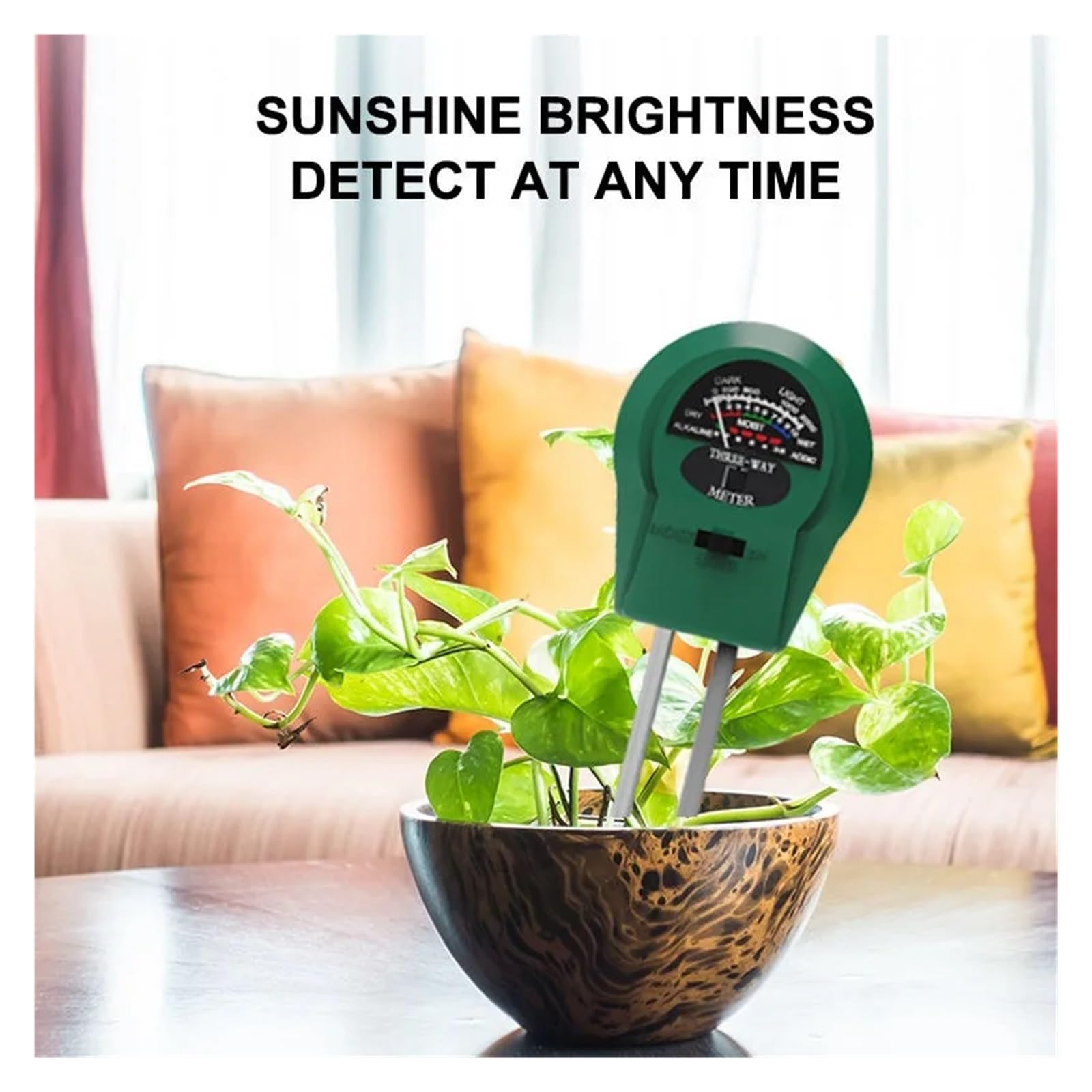 3 In1 Umidità Acqua Del Suolo PH Meter Acidità Luce Solare Test Giardino Fiori Sensore Di Tester Strumento Letture Precise
