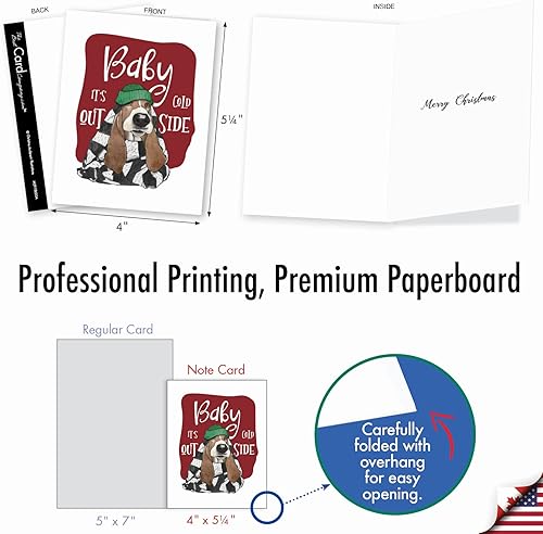 Miniatura 2 de The Best Card Company - Paquete variado de 20 tarjetas de felicitación de Navidad con sobres, surtido navideño de humor para hombres y mujeres (10