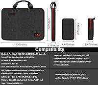 Vista 3 de Funda para laptop de 15.6 pulgadas con protección de grado militar con bolsa de cinturón desmontable, compatible con todos los modelos de MacBook