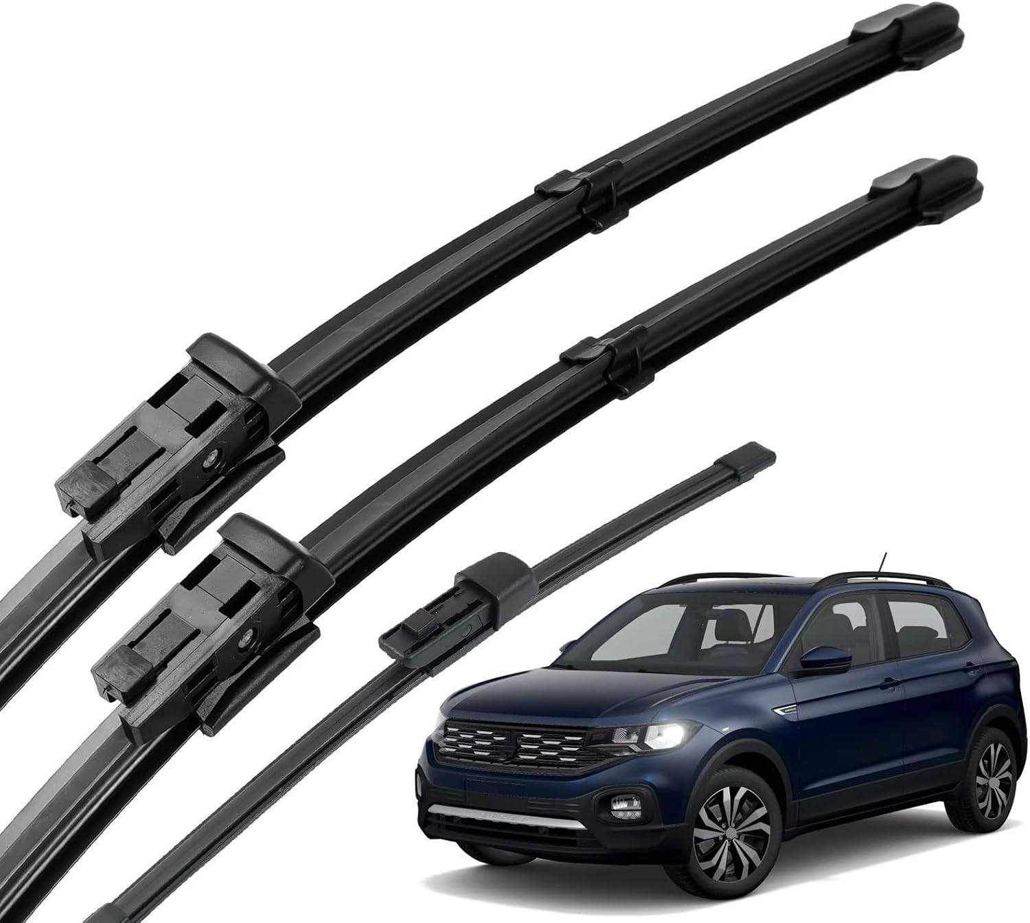 Windshield Wiper Blades For VW For T-Cross 2018-2025 Wiper LHD Front Rear Blades Set Windshield Windscreen Window Brushes 24"+18"+10"