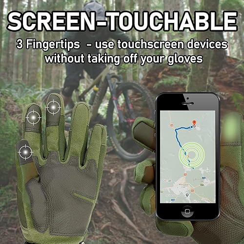Miniatura 3 de Sutekus Guantes tácticos duros para nudillos con dedos para pantalla táctil, equipo de mano para senderismo, camping, caza, combate, tiro, ciclismo,