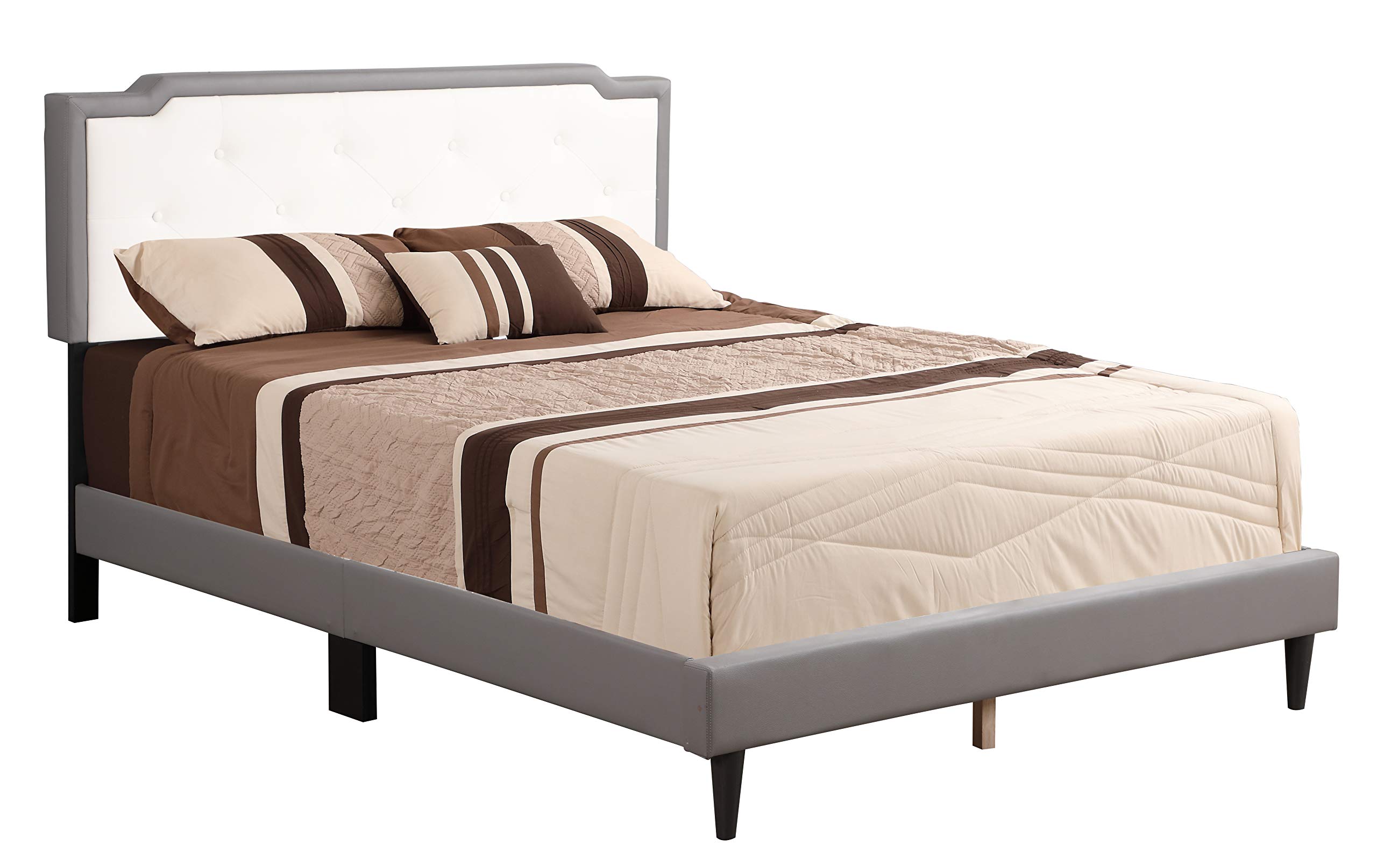 Glory Furniture Deb Upholstered Bed, Queen, Gray
