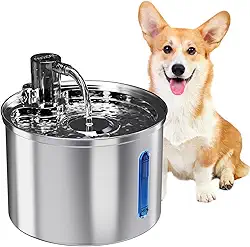 Bebedouro para gatos, Distribuidor automático de água para cães e gatos em aço inoxidável (3.2L aços inoxidáveis)