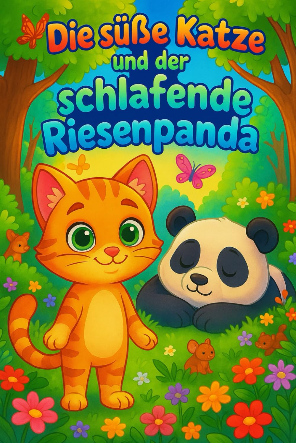 Die Süße Katze und der schlafende Riesenpanda