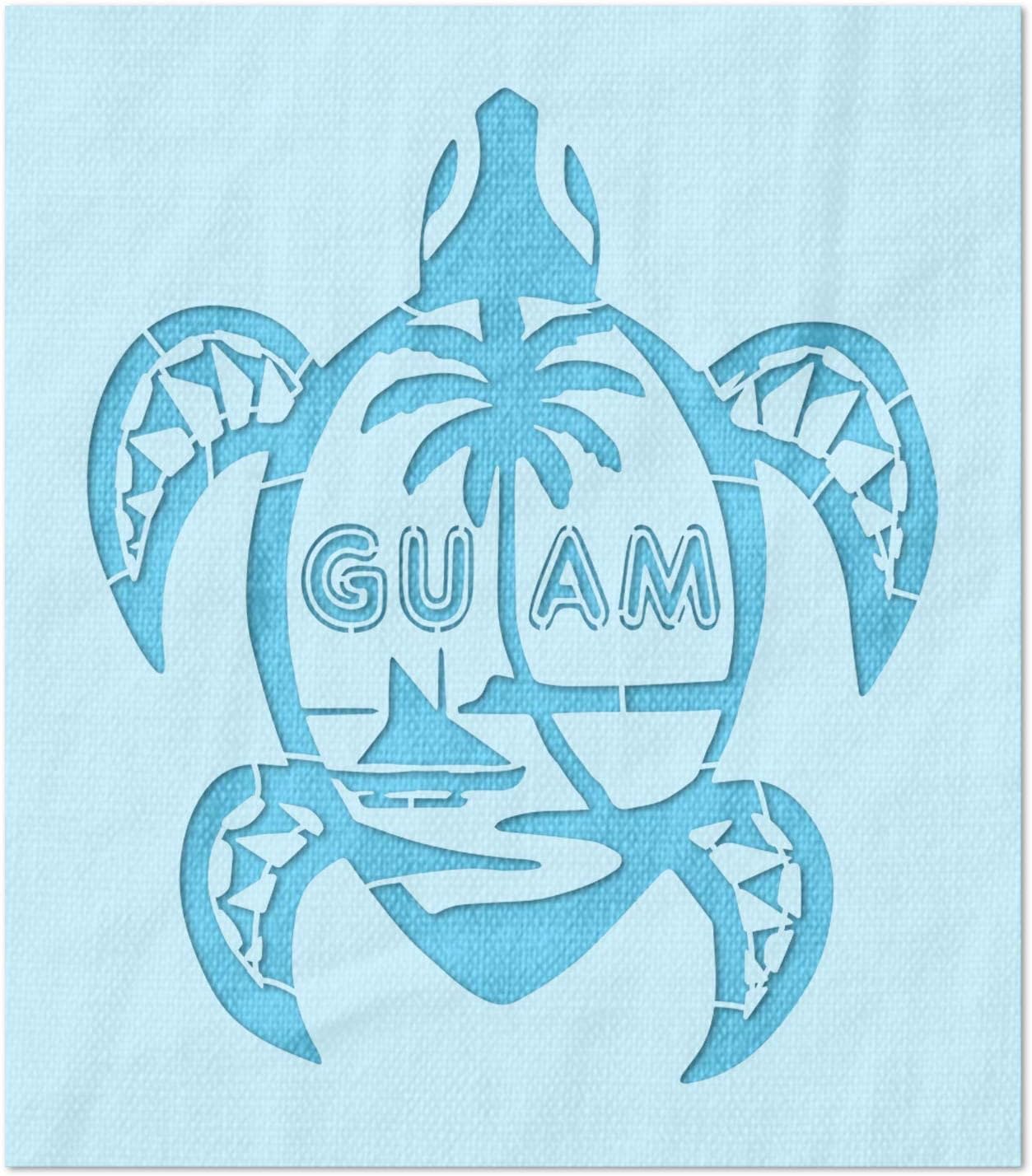 Stencil Stop Guam Turtle Stencil - Reusable for DIY Projects, Painting, Drawing, Crafts - 14 Mil Mylar Plastic (15.38 x 18 inches)