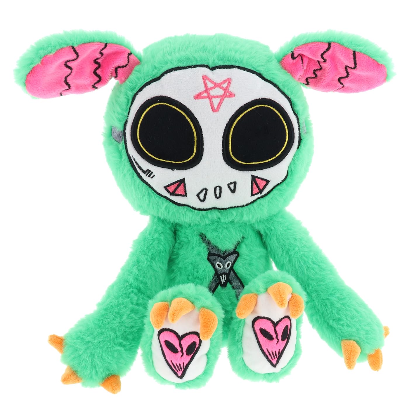 Gus Fink Slay Bunnie Plush Toy, Gothic Art Character Collectible, Green Soft Plushie Pal