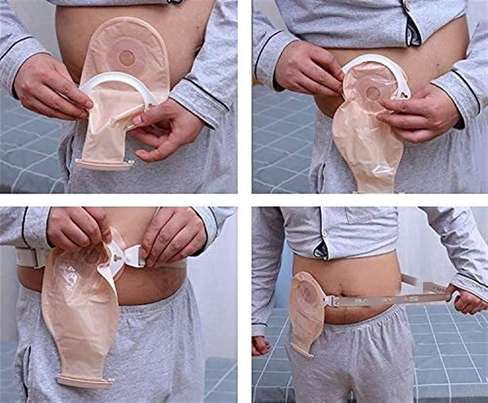 Cinturón de soporte de ostomía para bolsa de ostomía fija y prevención de hernia paraestomal - Banda de vientre transpirable para hombre y mujer - Bolsa de ostomía no incluida Cinturón de hernia