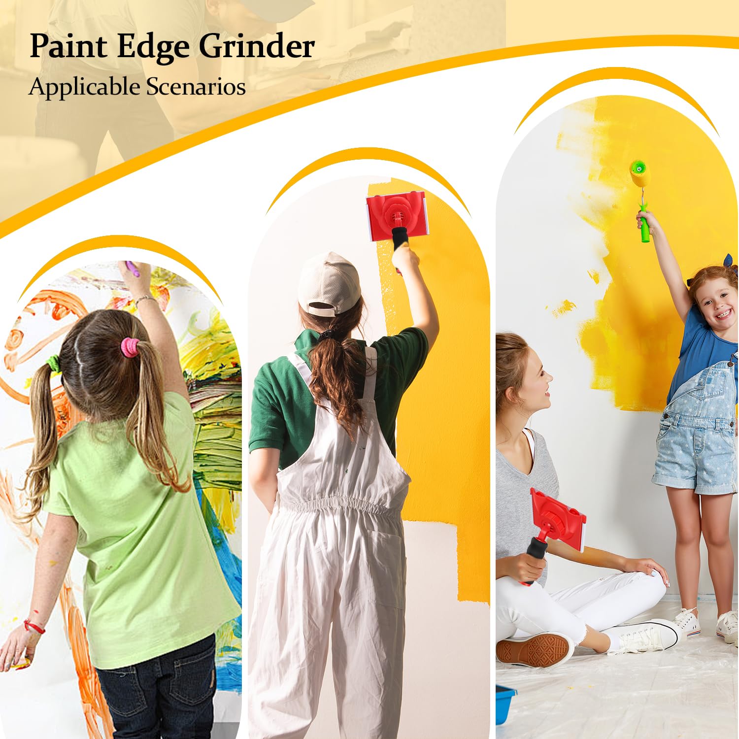 2 Pezzi di Paint Edger Set, Impugnatura Manuale e Universale, con Spugna e Guanti di Ricambio, in PU/PP per Un Lavoro Efficiente, per Pareti e Soffitti ad Angolo