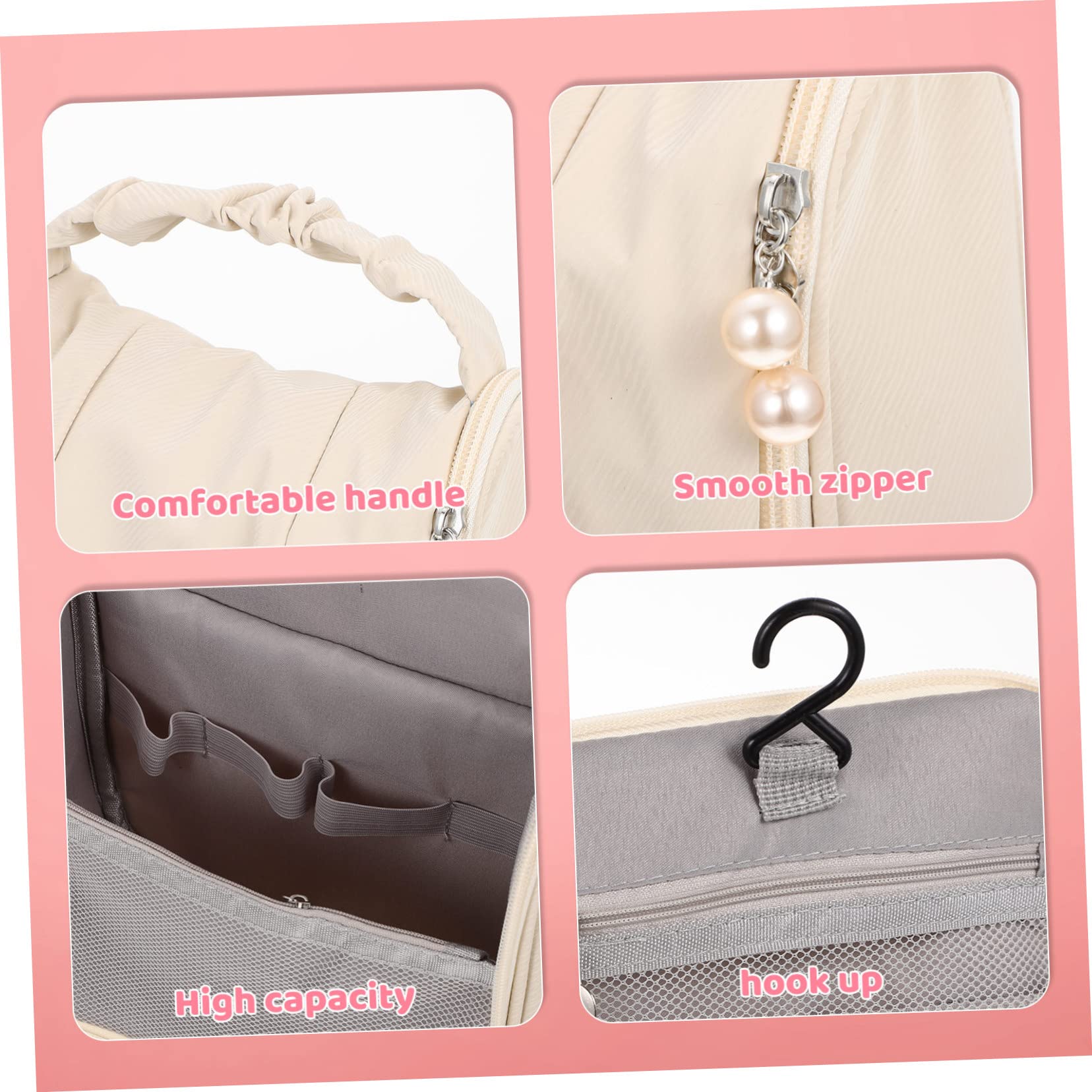 MAGICLULU 3 Piezas Neceser Colgante Neceser con asa Maquillaje de Moda Bolsa de Maquillaje de Viaje Bolsa Fitness Neceser para Maquillaje Bolso de Cosméticos Neceser de Viaje Arruga Manejar