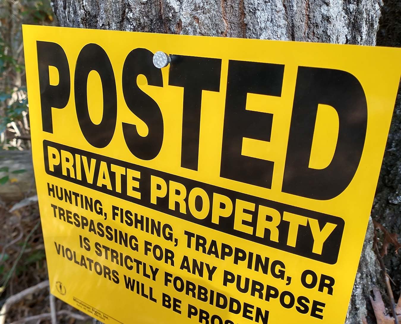 Custom, No Trespassing, Posted, Private Property, Aluminum, 25 Pack
