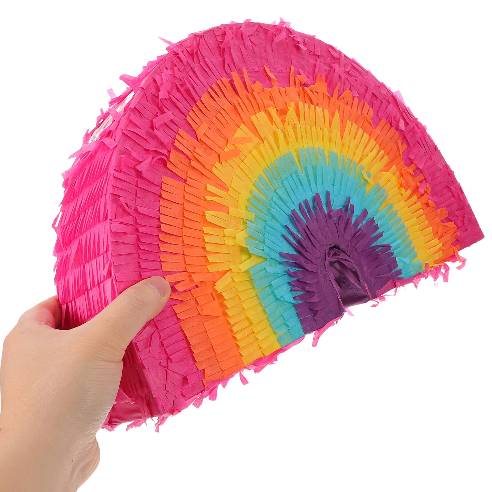 Piñata de Arcoíris Colorida con Palos y Decoración Mexicana para Fiesta Boho Cumpleaños Aniversarios y Fiestas Navideñas Resistente y Rellenable para Divertidos