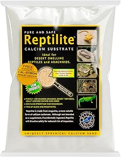 CaribSea Reptiles Calcium Substrate Sand - 20 lb Each - Natural White Sand for Reptile Terrariums, Promotes Healthy Habitat & Optimal Calcium Levels (Pack of 2)