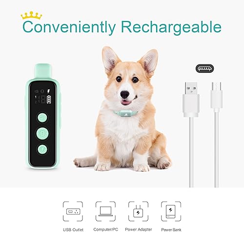 Miniatura 6 de Bousnic Collar de choque para perros Collar de entrenamiento eléctrico impermeable recargable con control remoto para perros pequeños, medianos y