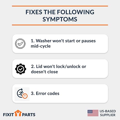 Miniatura 4 de Proveedor con sede en EE.UU. – El pestillo W11700916 reemplaza W11394572 W11032875 W11543566 y W11457841 Kit de pestillo de tapa de lavadora – NO