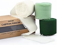 Vista 30 de 3 rollos de cinta de gasa con flecos hechos a mano color rosa claro de 1.5 pulgadas x 7 yardas, cinta rústica colorida similar a la seda para ramos