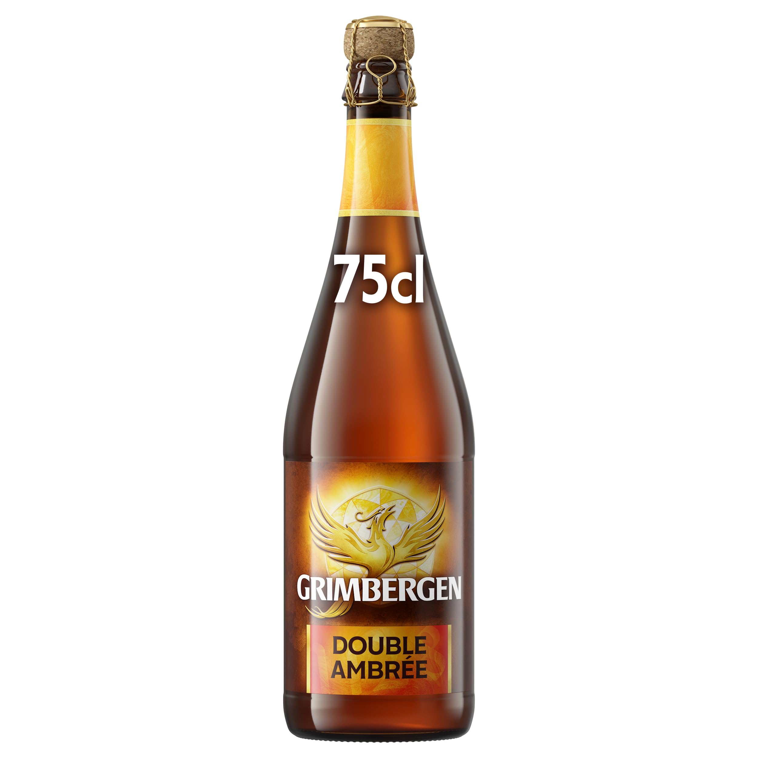 Grimbergen Double Ambrée, Cassa con 6 Bottiglie da 75cl, Birra d'Abbazia Dubbel, Gusto Corposo e Tostato, Gradazione Alcolica 6.5% Vol.