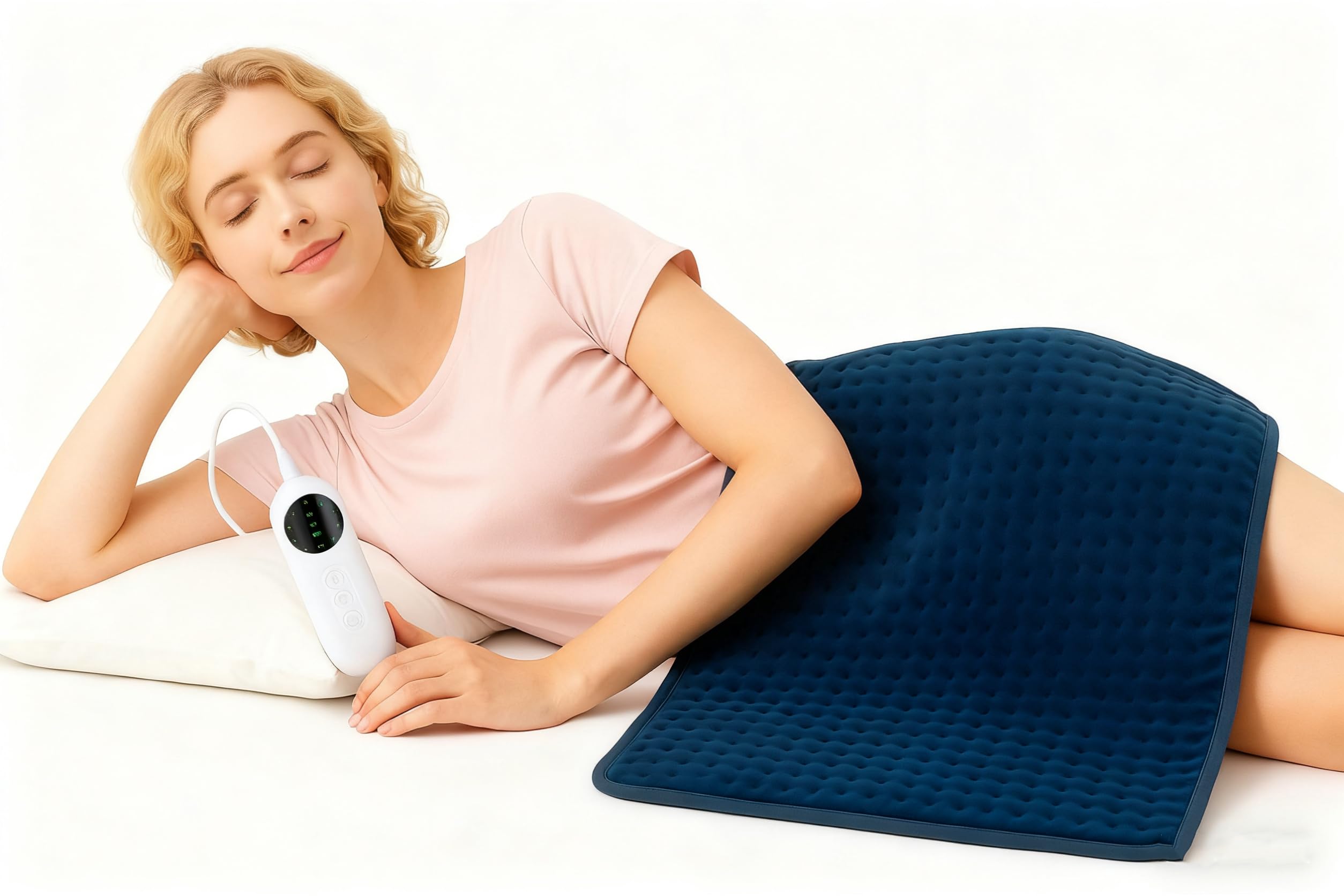Almohadilla de calefacción, almohadilla de calefacción eléctrica de 40 x 20 pulgadas para tecnología de calefacción de espalda, cuello, hombro, vientre, ultra suave, almohadilla de calor de terapia