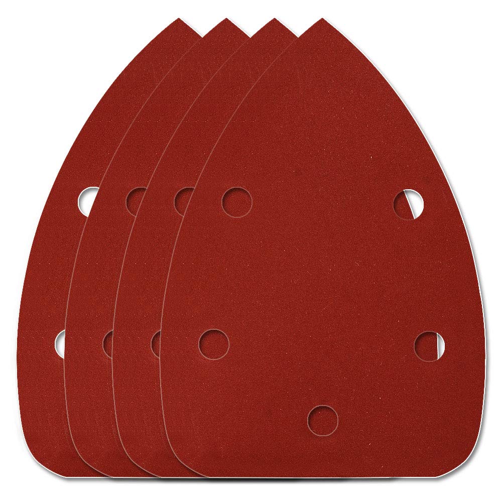 HIFROM 65pcs 140mm Hook and Loop Mouse Sandpaper, 5 Hole 400 Grits Assorted Sand Paper- Aluminum Oxide Hook & Loop Random Orbital Sander Sandpaper