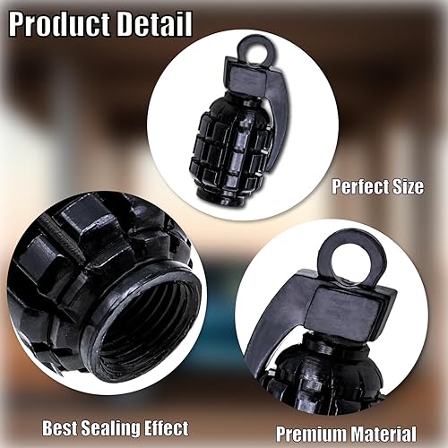 Vista 114 de 4 tapas de vástago de válvula de neumático estilo dado, con anillo de goma O, cubiertas universales de aleación de aluminio a prueba de polvo