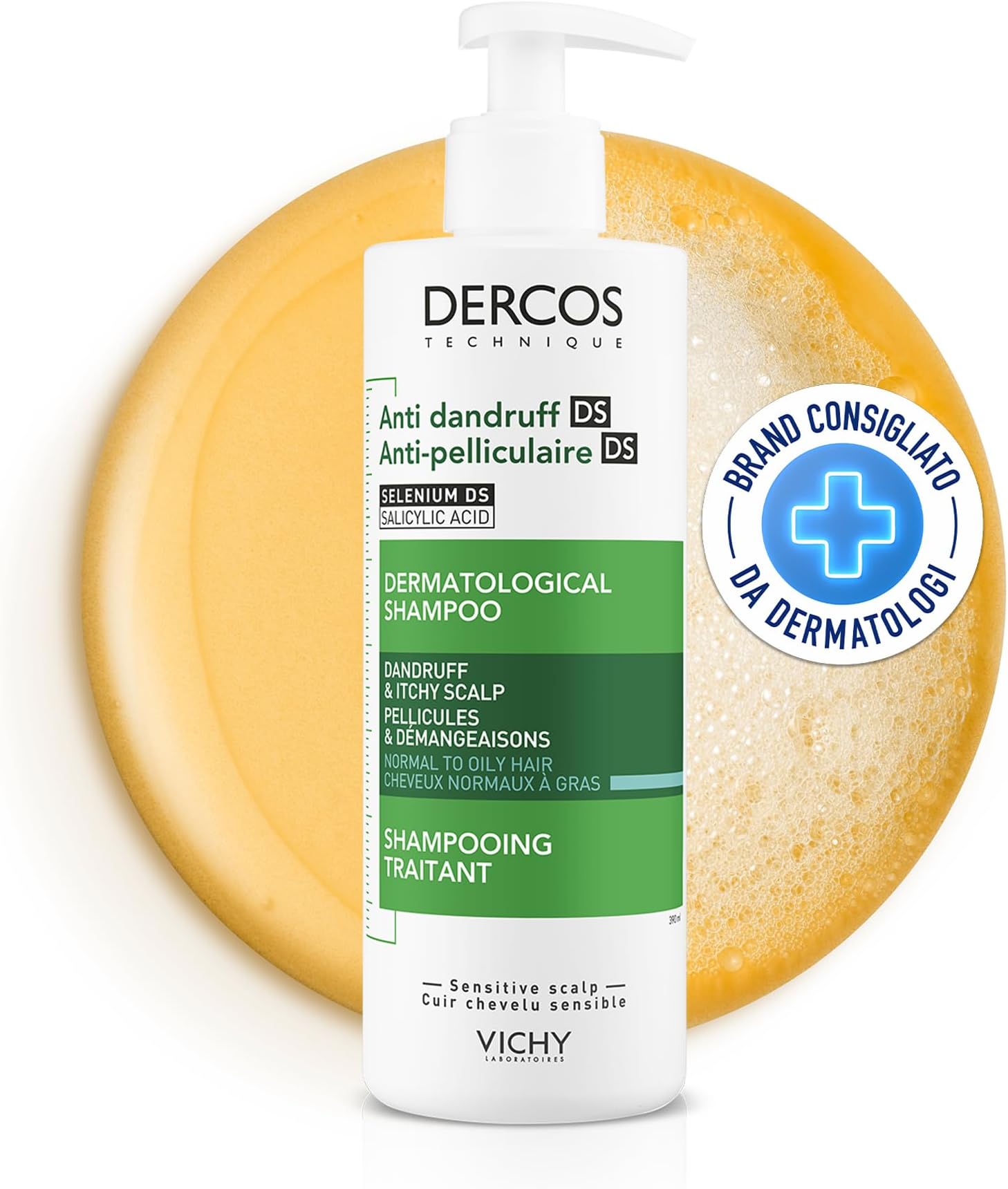 Dercos Anti-Dandruff Advanced Action Shampoo Normal to Oily Hair 390ml
