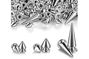 170-Piece Screwback Cone Spikes for Punk Accessories and DIY Crafts